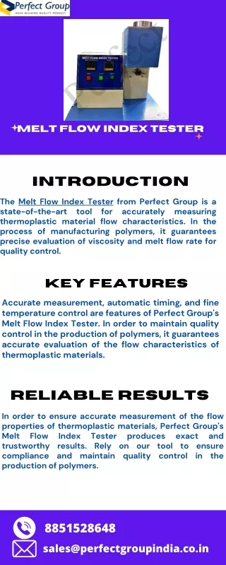 Melt Flow Index Tester