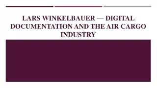 Lars Winkelbauer — Digital Documentation and The Air Cargo Industry