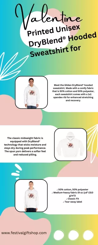Couple on Cycle Printed Unisex DryBlend® Hooded Sweatshirt for Valentine