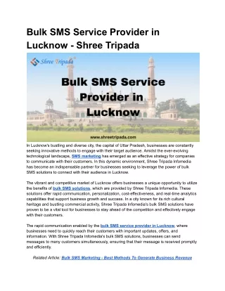 Bulk SMS Service Provider in Lucknow - Shree Tripada