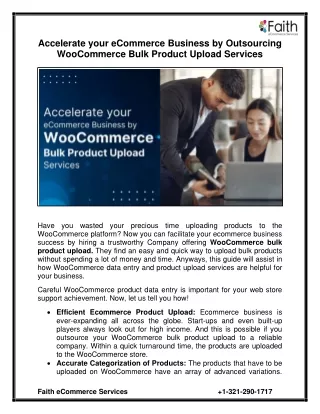 Accelerate your Ecommerce Business by Outsourcing Woocommerce Bulk Product Upload Services