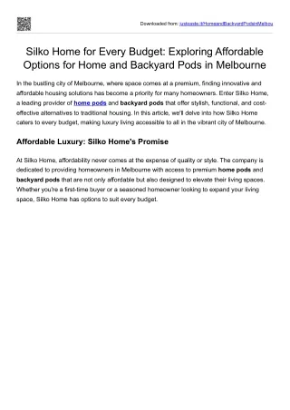 home and backyard pods