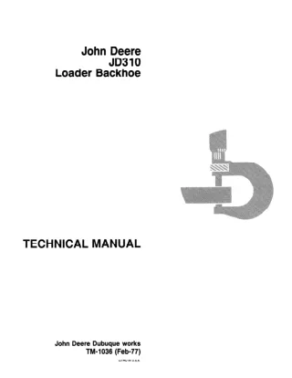 JOHN DEERE JD310 Loader Backhoe Service Repair Manual