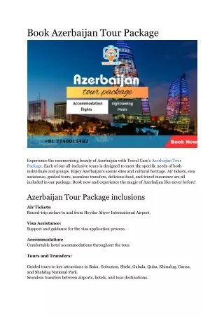 Book Azerbaijan Tour Package