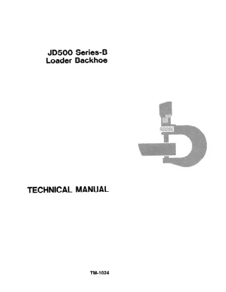 JOHN DEERE JD500B LOADER BACKHOE Service Repair Manual