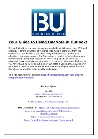 Your Guide to Using OneNote in Outlook