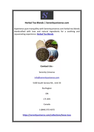 Herbal Tea Blends | Serenityuniverse.com