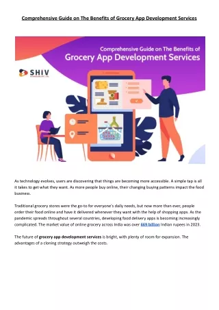 Comprehensive Guide on The Benefits of Grocery App Development Services