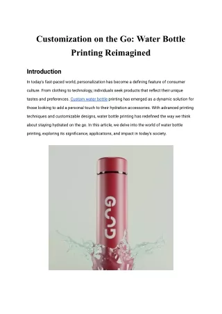 Customization on the Go_ Water Bottle Printing Reimagined