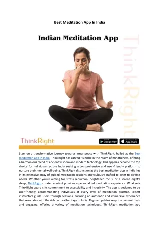 Best Meditation App In India | ThinkRight