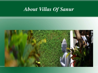 About Villas Of Sanur