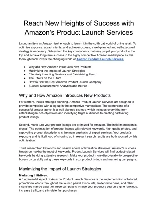 Reach New Heights of Success with Amazon's Product Launch Services - Google Docs