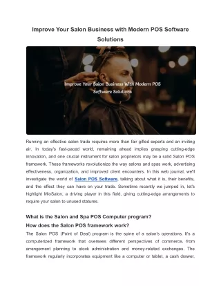 Improve Your Salon Business with Modern POS Software Solutions