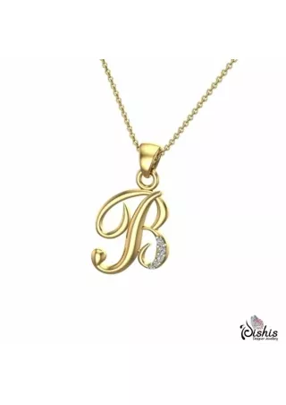 Aalis Initial Diamond Pendant by Dishis Designer Jewellery