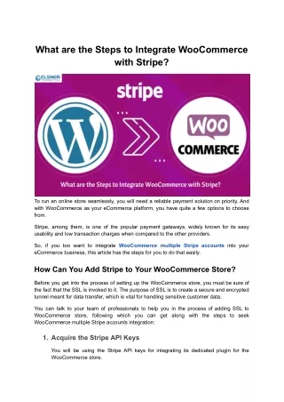 Easy steps: integrating with WooCommerce multiple Stripe accounts