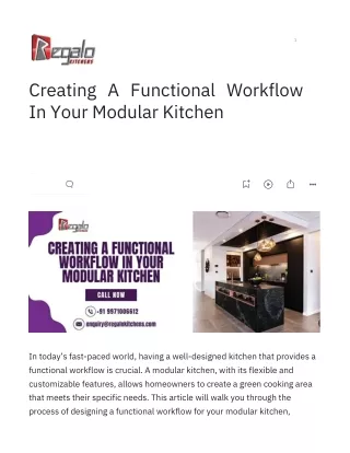 Creating A Functional Workflow In Your Modular Kitchen