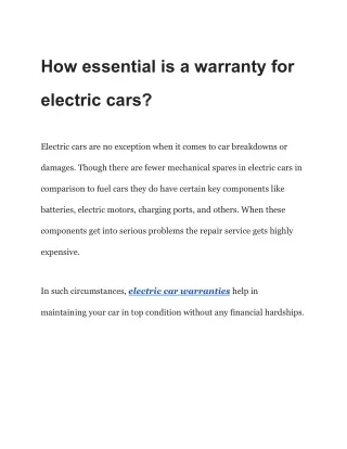 How essential is a warranty for electric cars_