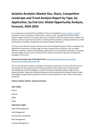 Aviation Analytics Market Size & Share Analysis, Growth Trends & Forecasts 2024