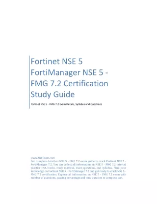 Fortinet NSE 5 FortiManager NSE 5 - FMG 7.2 Certification Study Guide