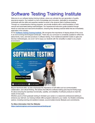 Software Testing Training Institute