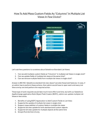 Add Mass Custom Fields As Columns in Salesforce List Views