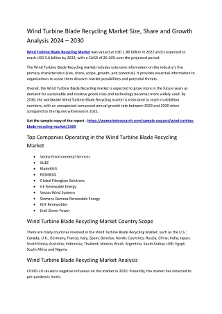 Wind Turbine Blade Recycling Market