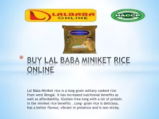 BUY LAL BABA PREMIUM MINIKET RICE ONLINE