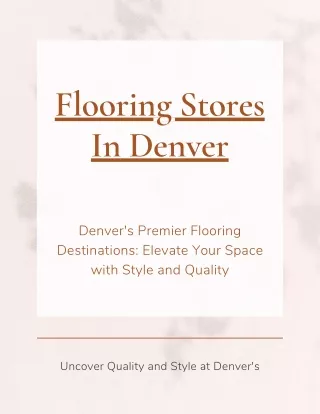 Flooring Stores In Denver