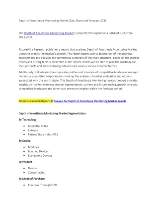 Depth of Anesthesia Monitoring Market