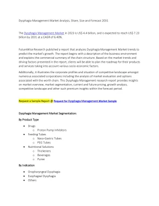 Dysphagia Management Market