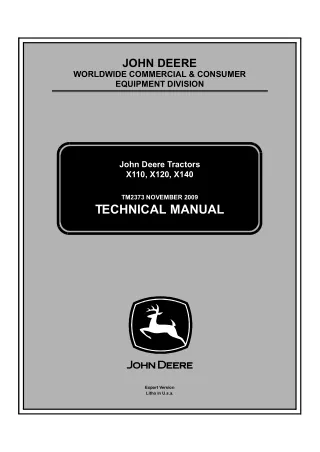 John Deere X110 Tractor Service Repair Manual (tm2373)