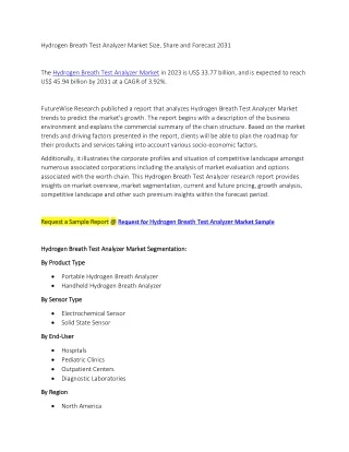 Hydrogen Breath Test Analyzer Market