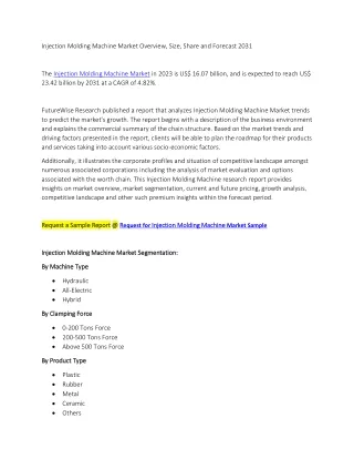Injection Molding Machine Market