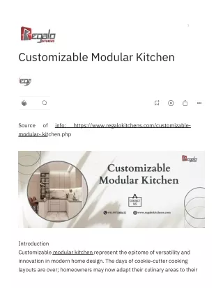 Customizable Modular Kitchen