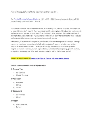 Physical Therapy Software Market