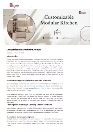 Customizable Modular Kitchen
