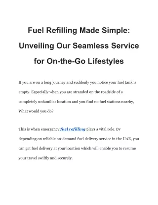Fuel Refilling Made Simple_ Unveiling Our Seamless Service for On-the-Go Lifestyles
