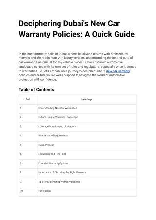 Deciphering Dubai's New Car Warranty Policies_ A Quick Guide