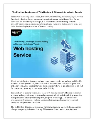 The Evolving Landscape of Web Hosting A Glimpse into Industry Trends
