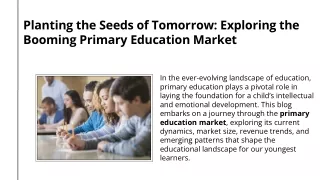 Exploring the Booming Primary Education Market