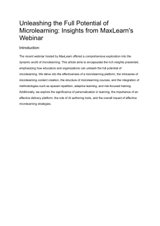 Unleashing the Full Potential of Microlearning_ Insights from MaxLearn's Webinar