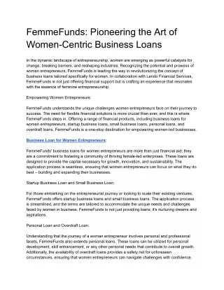 Business loan for women entrepreneurs