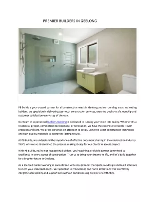 PREMIER BUILDERS IN GEELONG