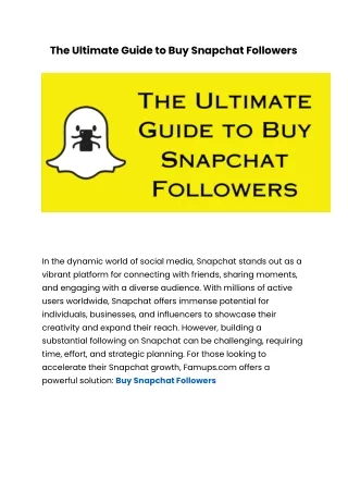 The Ultimate Guide to Buy Snapchat Followers