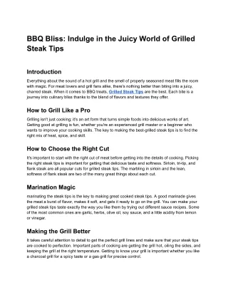 BBQ Bliss_ Indulge in the Juicy World of Grilled Steak Tips - Google Docs