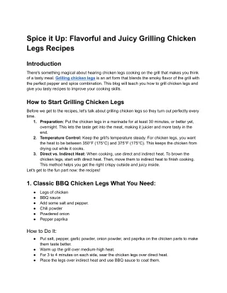 Spice it Up_ Flavorful and Juicy Grilling Chicken Legs Recipes - Google Docs