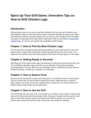 Spice Up Your Grill Game_ Innovative Tips on How to Grill Chicken Legs - Google Docs