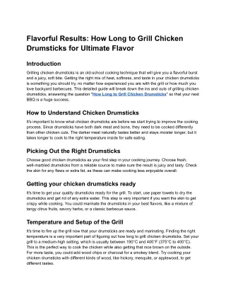 Flavorful Results_ How Long to Grill Chicken Drumsticks for Ultimate Flavor - Google Docs