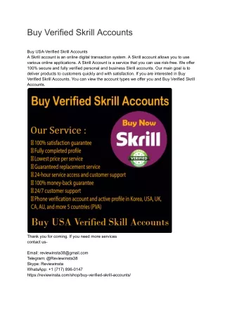 Buy Verified Skrill Accounts