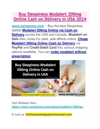 Buy Sleepiness Modalert 200mg Online Cash on Delivery in USA 2024